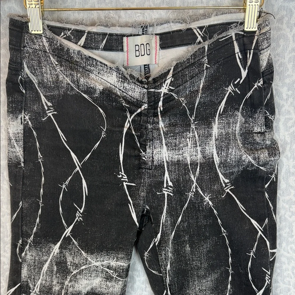 BDG Urban Outfitters Printed Ruched V-front Flare Jeans Lightweight Pants Sz.25